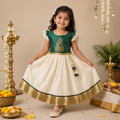 Kasavu Green Peacock frock